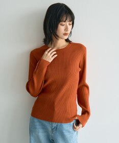 YECCA VECCA 袖釦クルーネックリブニット