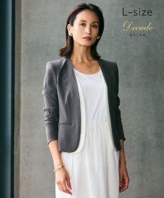 BEIGE， 【洗える・L-size】CINDY / ダブルカラージャケット