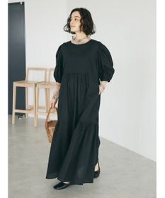 CRAFT STANDARD BOUTIQUE インド綿パフスリーブギャザーワンピース