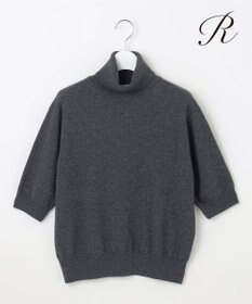 23区 L 【R(アール)】ウールカシミヤ 5分袖 タートルネックニット