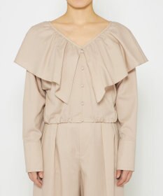 uncrave 【手洗い可】シャンブレー ラッフル ブラウス（uncrave WHITE）