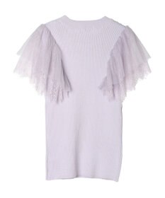 earth music&ecology 袖レースリブニットプルオーバー