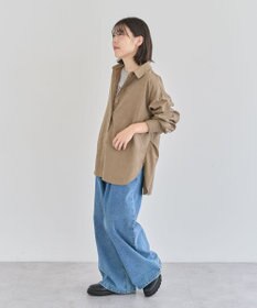 Green Parks シルキータッチストライプシャツ