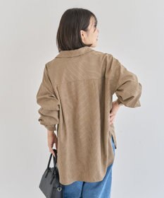 Green Parks シルキータッチストライプシャツ