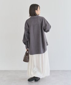 Green Parks シルキータッチストライプシャツ