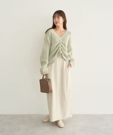 earth music&ecology フロントシャーリングニットプルオーバー