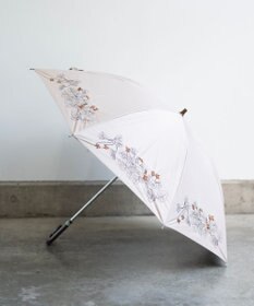 AND WOOL 〈一級遮光生地・晴雨兼用〉スミレ刺繍の日傘 （長傘タイプ）