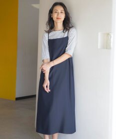 J.PRESS LADIES S 【洗える・UVカット・接触冷感】ストレッチバックサテン キャミワンピース