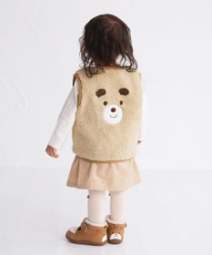 MIKI HOUSE HOT BISCUITS 【70-110cm】 もこくま顔ドン ボアフリースベスト