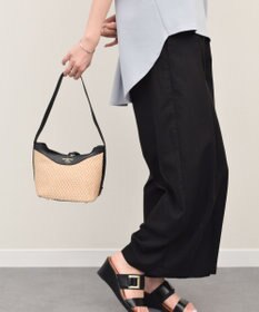 INTER-CHAUSSURES 【CHRISTIAN VILLA】ラフィアコンビレザーショルダーバッグ