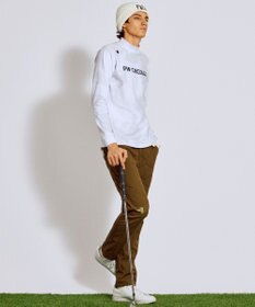 PW CIRCULUS 【裏起毛であたたか】【MEN】Dot camouflage ロングスリーブモックネックT ゴルフ