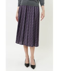 DAKS サテンプリントプリーツスカート