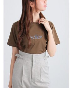 Te chichi フロッキープリントロゴTシャツ