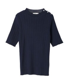 earth music&ecology ショルダーボタンリブニットプルオーバー