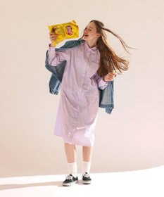 LENO SHIRTS DRESS CANDY STRIPE / シャツワンピース