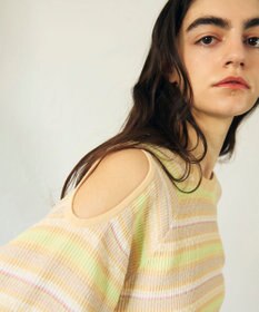 GRACE CONTINENTAL ボーダーパフニットトップ