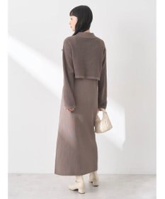 earth music&ecology ＳＥＴ２点襟付きカーディガン＋ニットワンピース