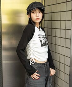 WEGO キーネックサイドドロストラグランロンT