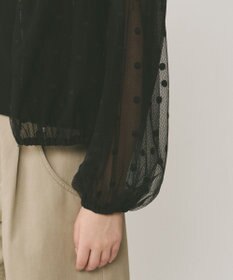 GRACE CONTINENTAL チュールノーカラーブルゾン