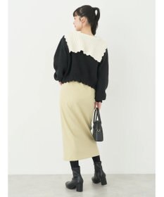 earth music&ecology フリルカラーカーディガン