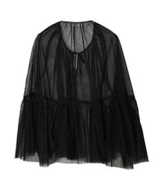 Green Parks リボンチュールデザインブラウス