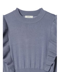 earth music&ecology ショルダーフリルニットワンピース