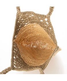 UNBILLION cachecache ラフィア切り替え編みバケツトートバッグ