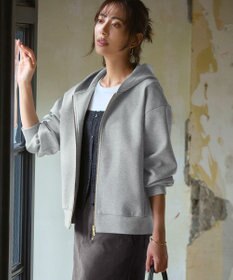 23区 【洗える】コットンエアーダンボール コクーン フーディー ライトグレー系