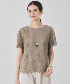 自由区 パネルレース ブラウス