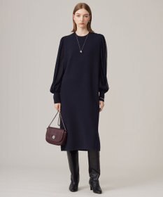 ICB L 【洗える】ウールブレンドスムース ニットワンピース