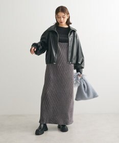 Green Parks ベロアプリーツキャミワンピース