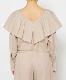 uncrave 【手洗い可】シャンブレー ラッフル ブラウス（uncrave WHITE）