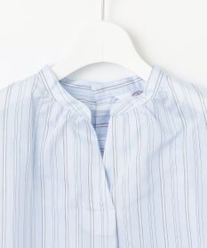 J.PRESS LADIES 【洗える】ランダムストライプ スタンドカラー  ブラウス