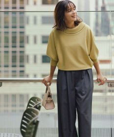 組曲 S 【加藤ローサさん着用 / 前後着用可】スムースストレッチロールネック ニット