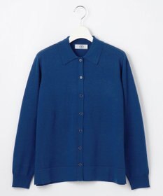 J.PRESS LADIES L 【洗える】WORSTED WOOL BLEND ポロ襟付き カーディガン