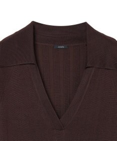 JOSEPH 【洗える】サティニーリブ　ロングスリーブポロニット