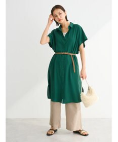 Green Parks ＳＥＴ２点　合皮ベルト＋ミディシャツワンピース