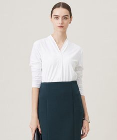 ICB 【洗える】 ウォームジャージー Vネックカットソー