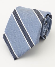 J.PRESS MEN 【LINEN MIX COLLECTION】 レジメンタル ネクタイ サックスブルー系1