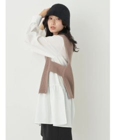 earth music&ecology ＳＥＴ２点　ベスト＋チュニックブラウス