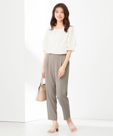 ANY SIS 【接触冷感・吸水速乾・UVケア】エアリードレープスムース タックスリーブ ブラウス