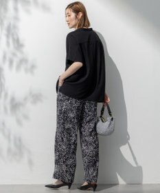 23区 【吸水速乾/UVカット/接触冷感】ストレッチジョーゼット バンドカラー カットソー