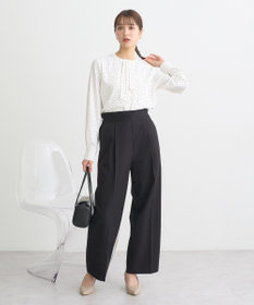 earth music&ecology ウエストフリルワイドパンツ