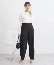 earth music&ecology ウエストフリルワイドパンツ