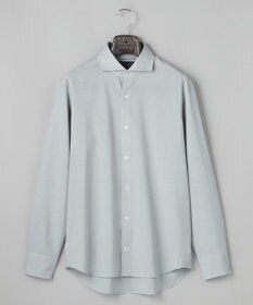 GOTAIRIKU 【シワになりにくい/ストレッチ/洗える】ウールライク シャツ_カッタウェイカラー