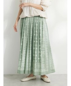 CRAFT STANDARD BOUTIQUE パネル柄マキシギャザースカート