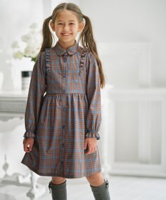 組曲 KIDS 【150-160㎝】リセチェックシャツ ワンピース