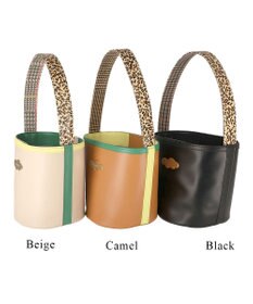 tsumori chisato CARRY カラーコンビエコレザー ハンドバッグ　バケツバッグ ショルダーバッグ