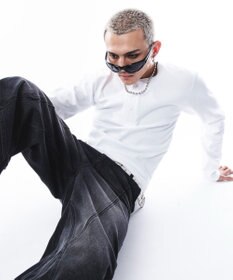 WEGO 【ユニセックス着用ITEM】コンパクトフィットリブヘンリーネックT（LS）