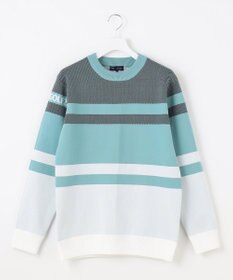 23区GOLF 【MEN】【洗える】カラーブロック 裏付き ニット